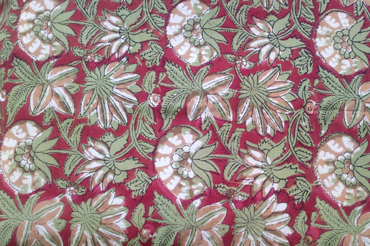 BLOCK PRINTED COTTON FABRIC-PCF415(1 MTR)