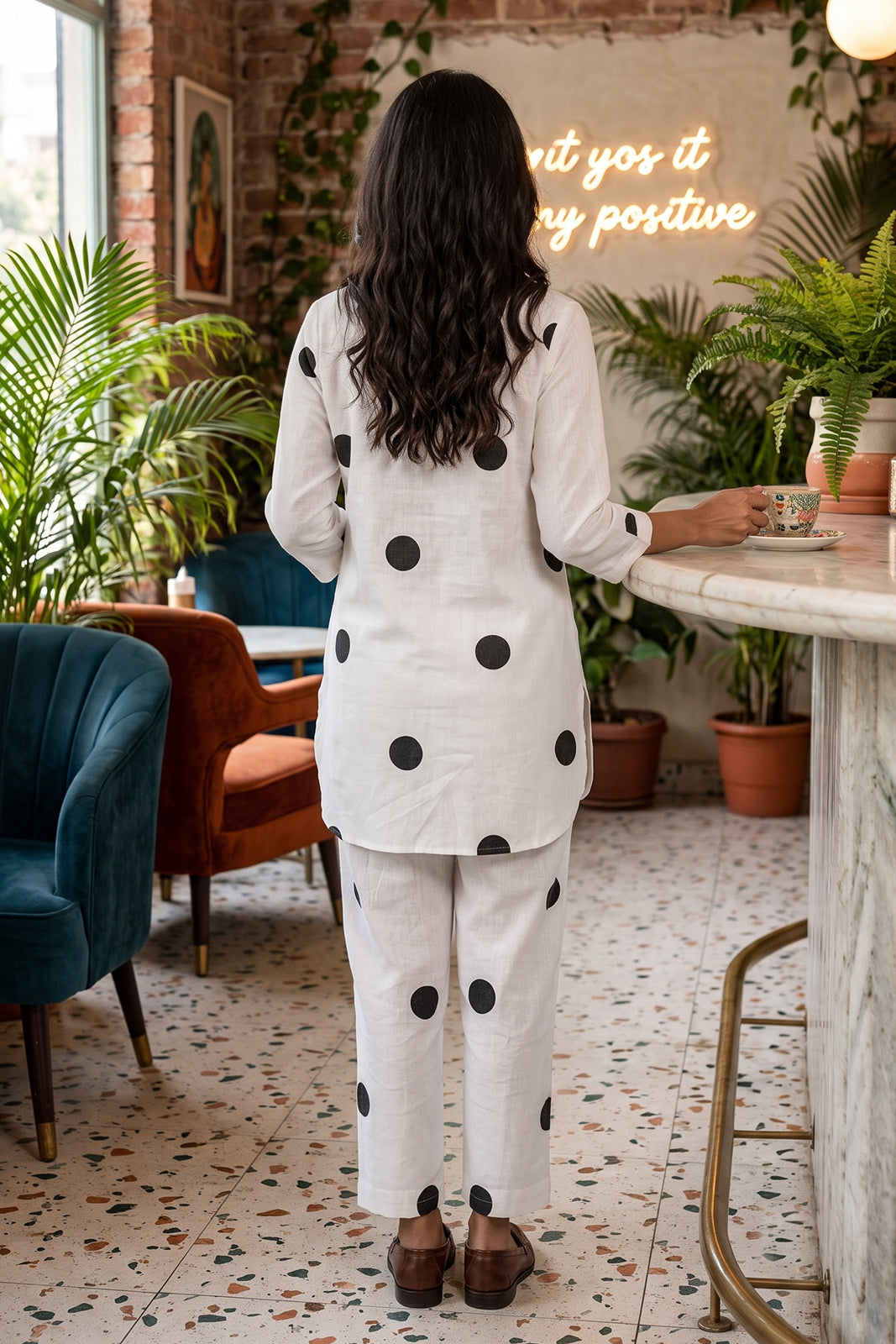 Black & White Polka Dot Coord Set-NVCD49