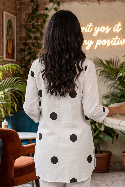Black & White Polka Dot Coord Set-NVCD49