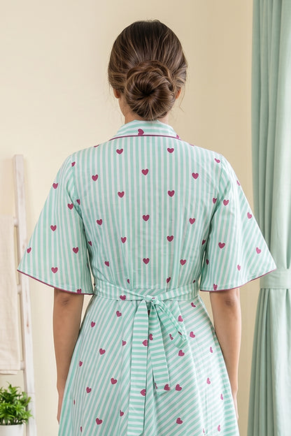 Green Stripes Dress -NFD91