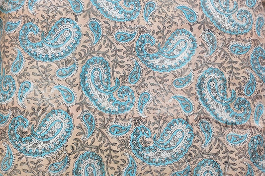 BLOCK PRINTED COTTON FABRIC-PCF482(1 MTR)