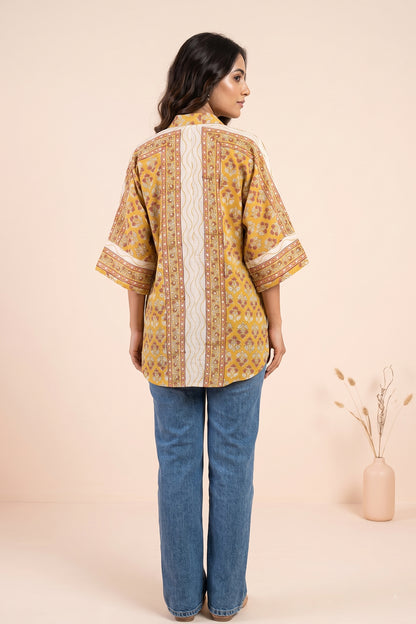 YELLOW FLORAL COTTON TOP-NFT158