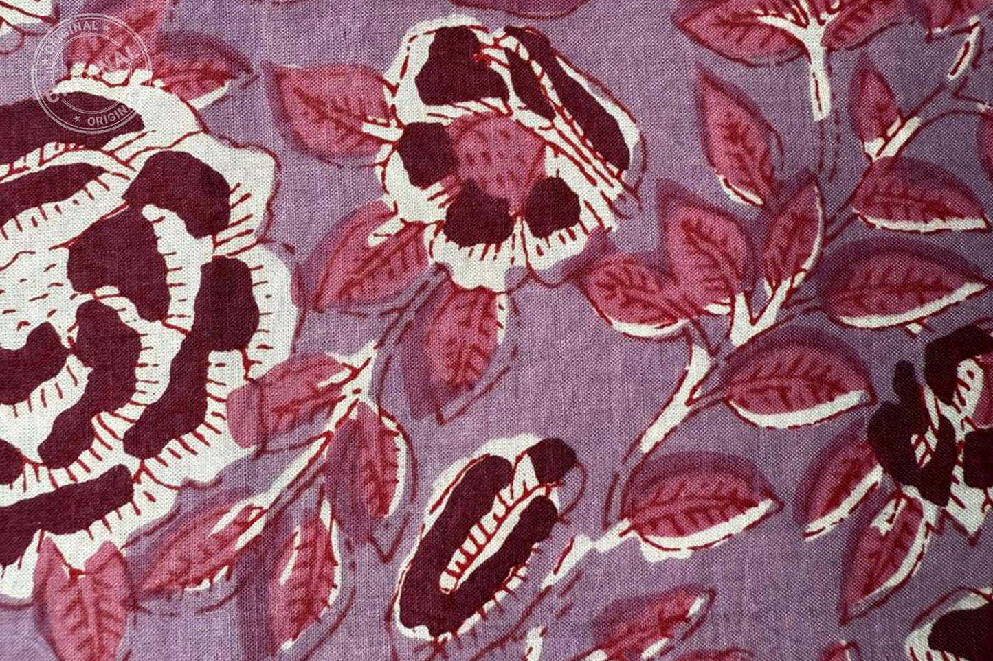 Floral Hand Block Printed Running Fabric Natural Dyed Dress Materiel HF6405