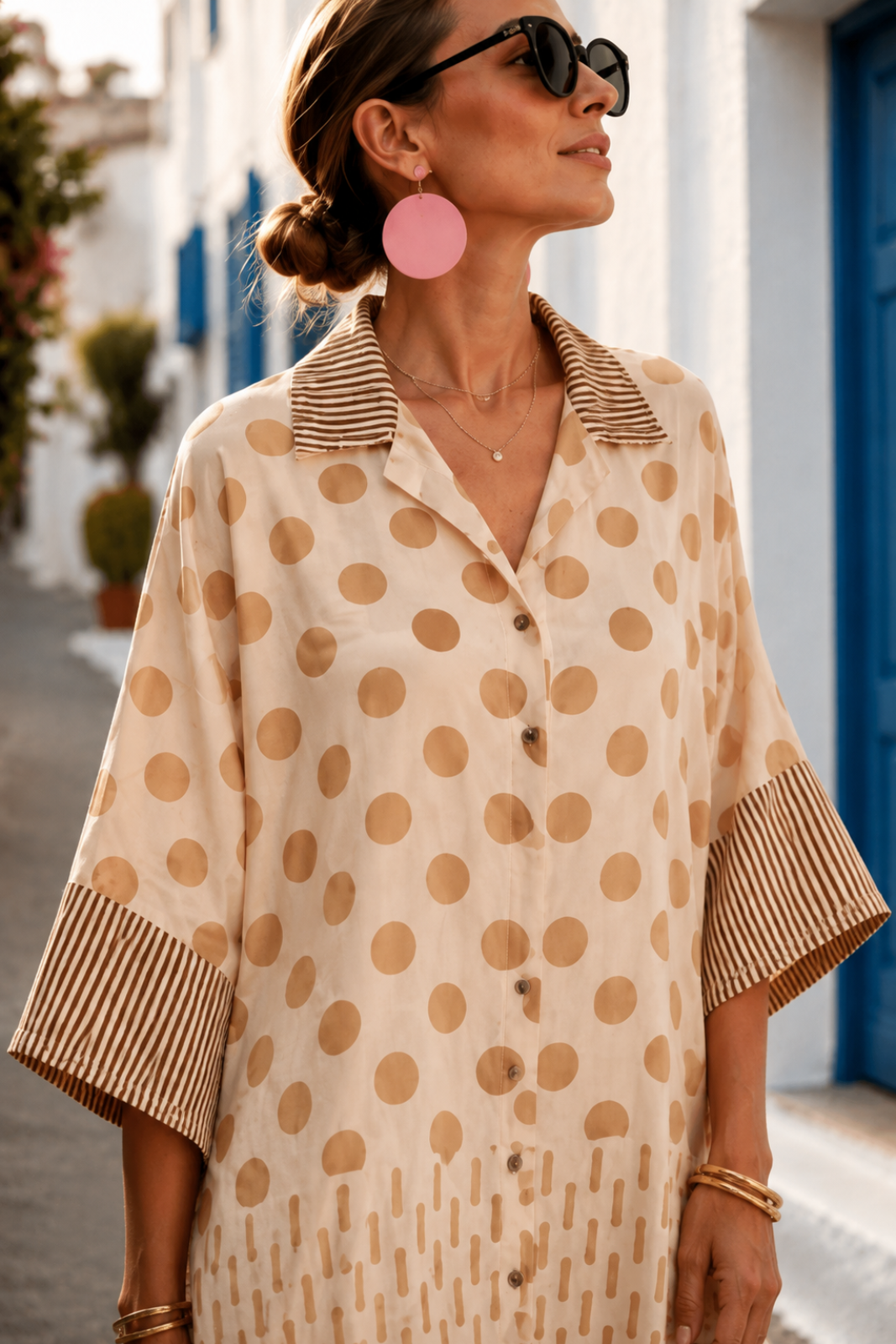 BAGRU MULMUL KAFTAN TOP