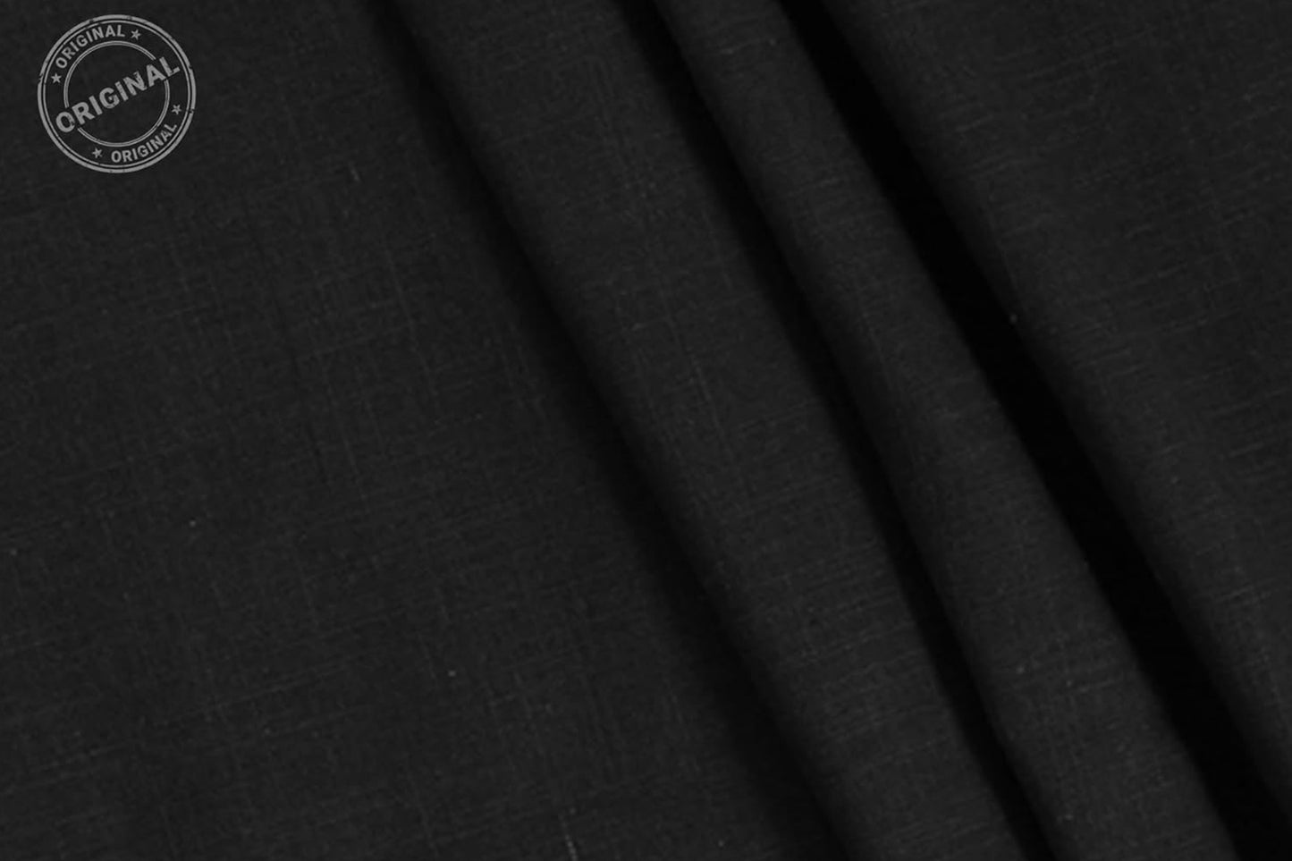BLACK COTTON FLEX FABRIC -HF6441