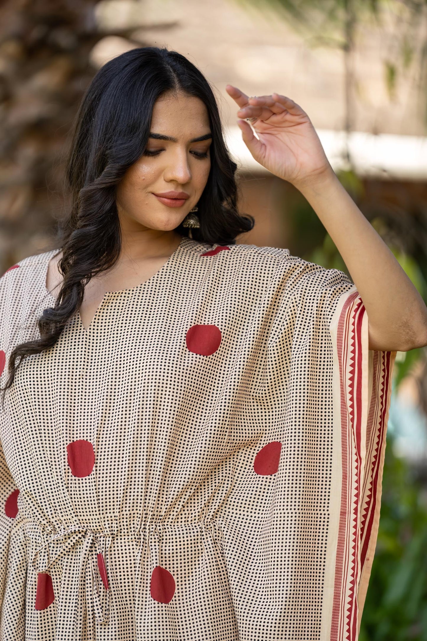 Bagru Polka Kaftan-NVK458