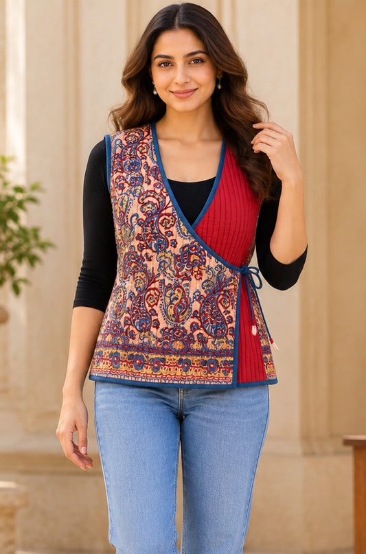 Paisley Quilted Wrap Jacket