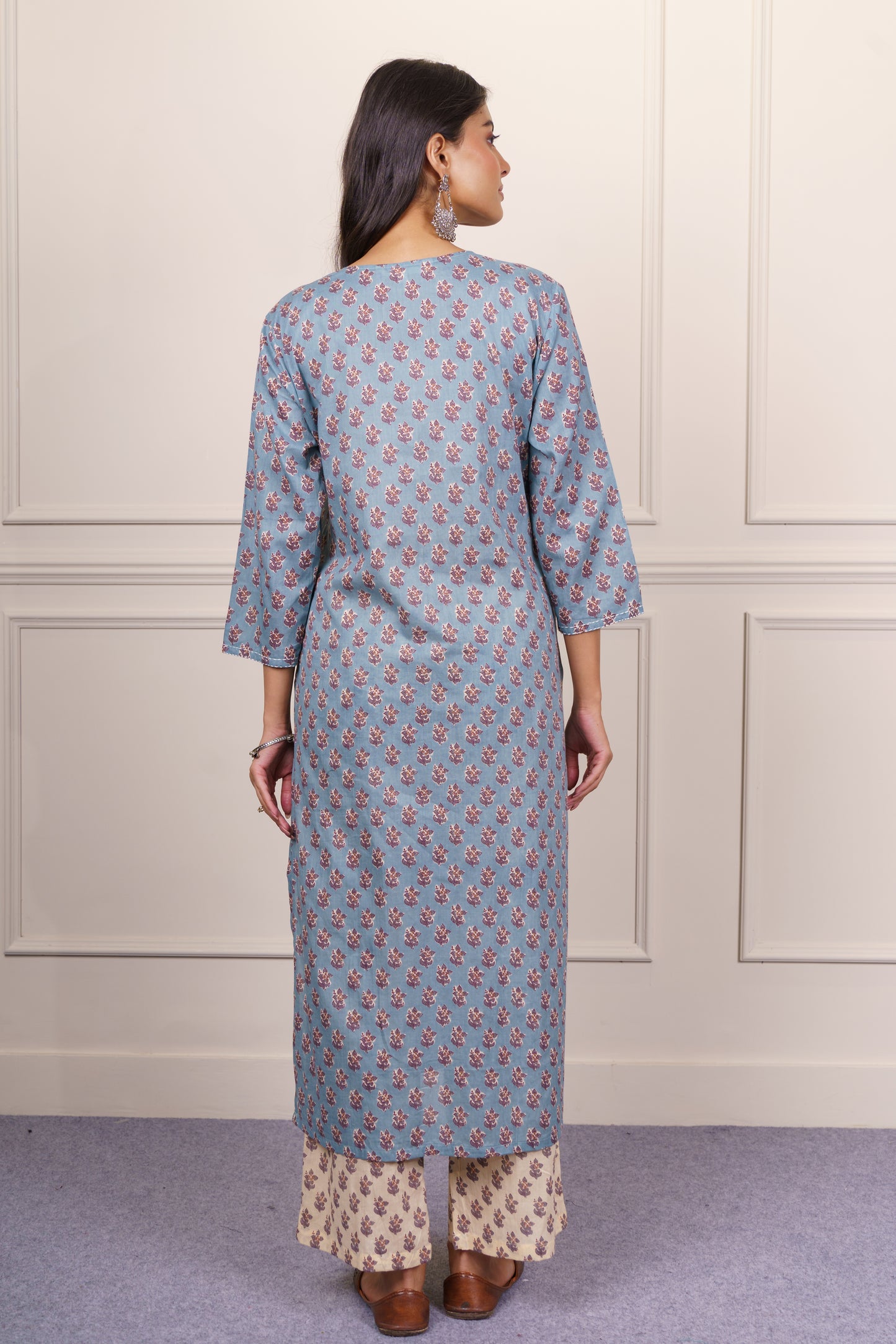 Grey Cotton Kurta-KS798