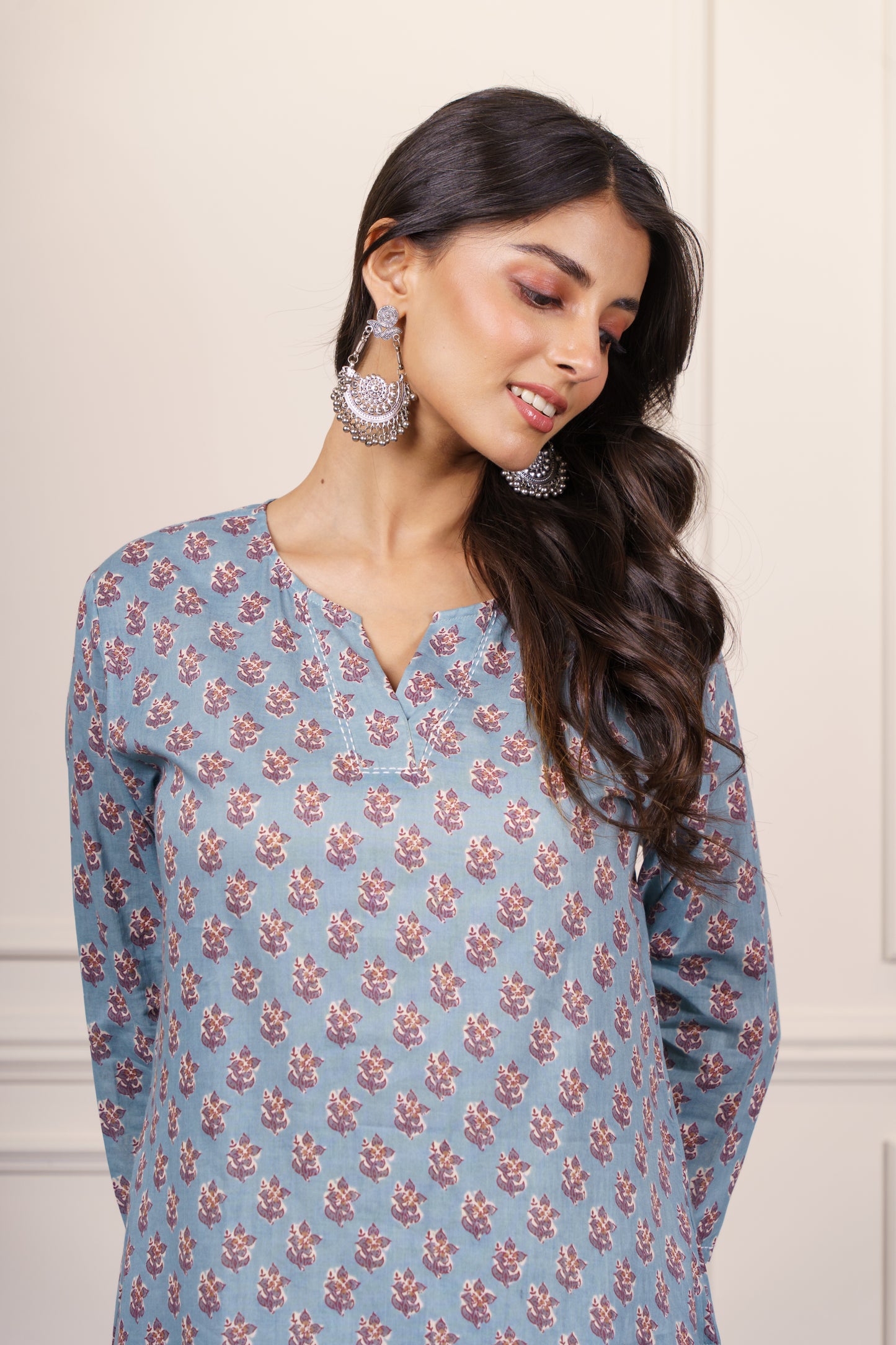 Grey Cotton Kurta-KS798