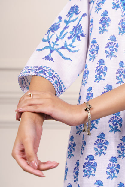 Blue White Kurta Set-KS800
