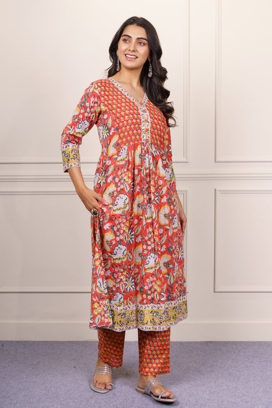 Orange Traditional kurta Set-KS802