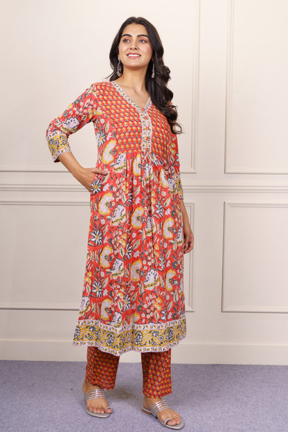Orange Traditional kurta-KS780