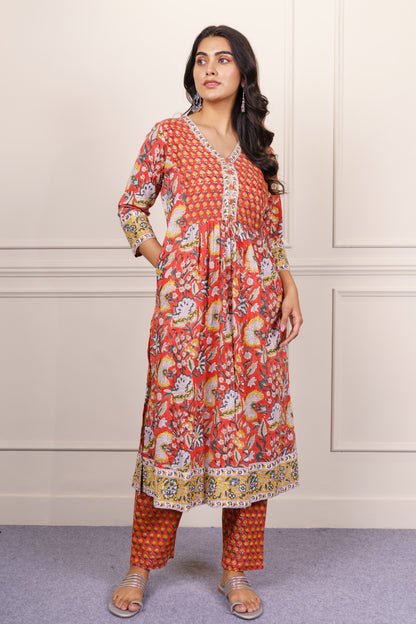 Orange Traditional kurta Set-KS802