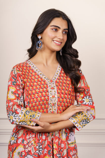 Orange Traditional kurta-KS780