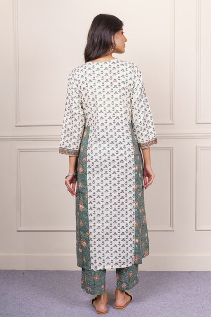 Soft Beige Green kurta Set-KS807