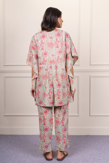 Green Printed Cotton Co-ord Set-NVCD40