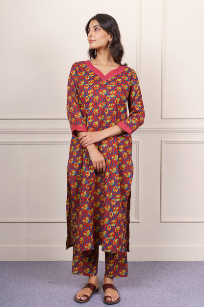 Abstract Print Cotton Kurta-KS835