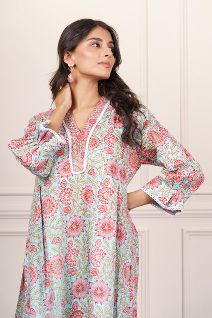 Floral Printed Cotton Co-ord Set -NVCD38
