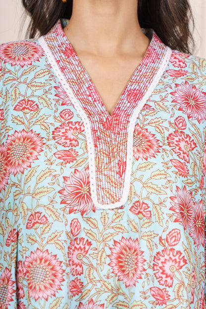 Floral Printed Cotton Co-ord Set -NVCD38