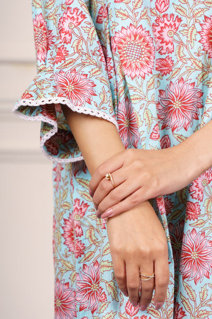 Floral Printed Cotton Co-ord Set -NVCD38