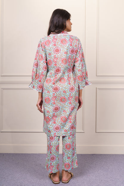 Floral Printed Cotton Co-ord Set -NVCD38