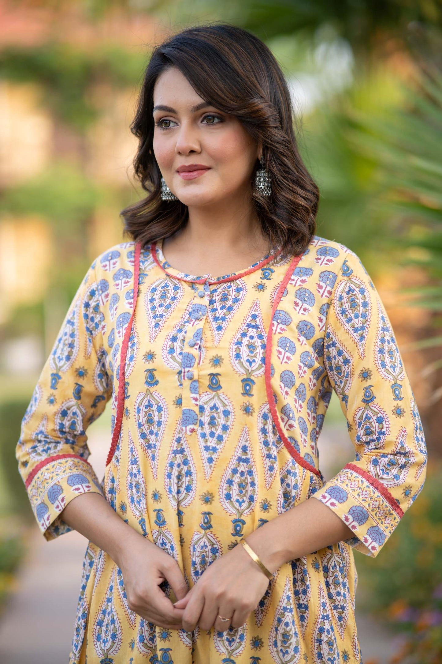 YELLOW KURTA PALAZZO SET-NVKS755