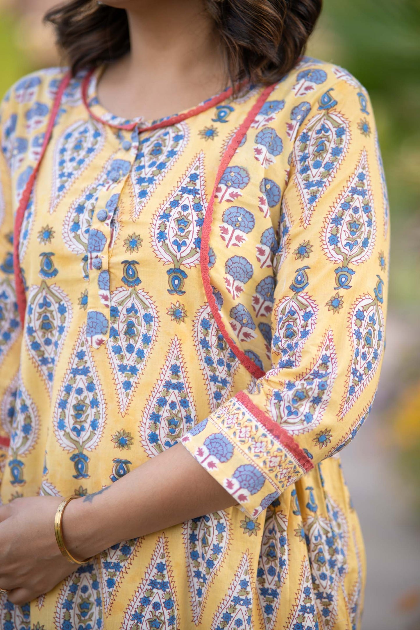 YELLOW KURTA PALAZZO SET-NVKS755