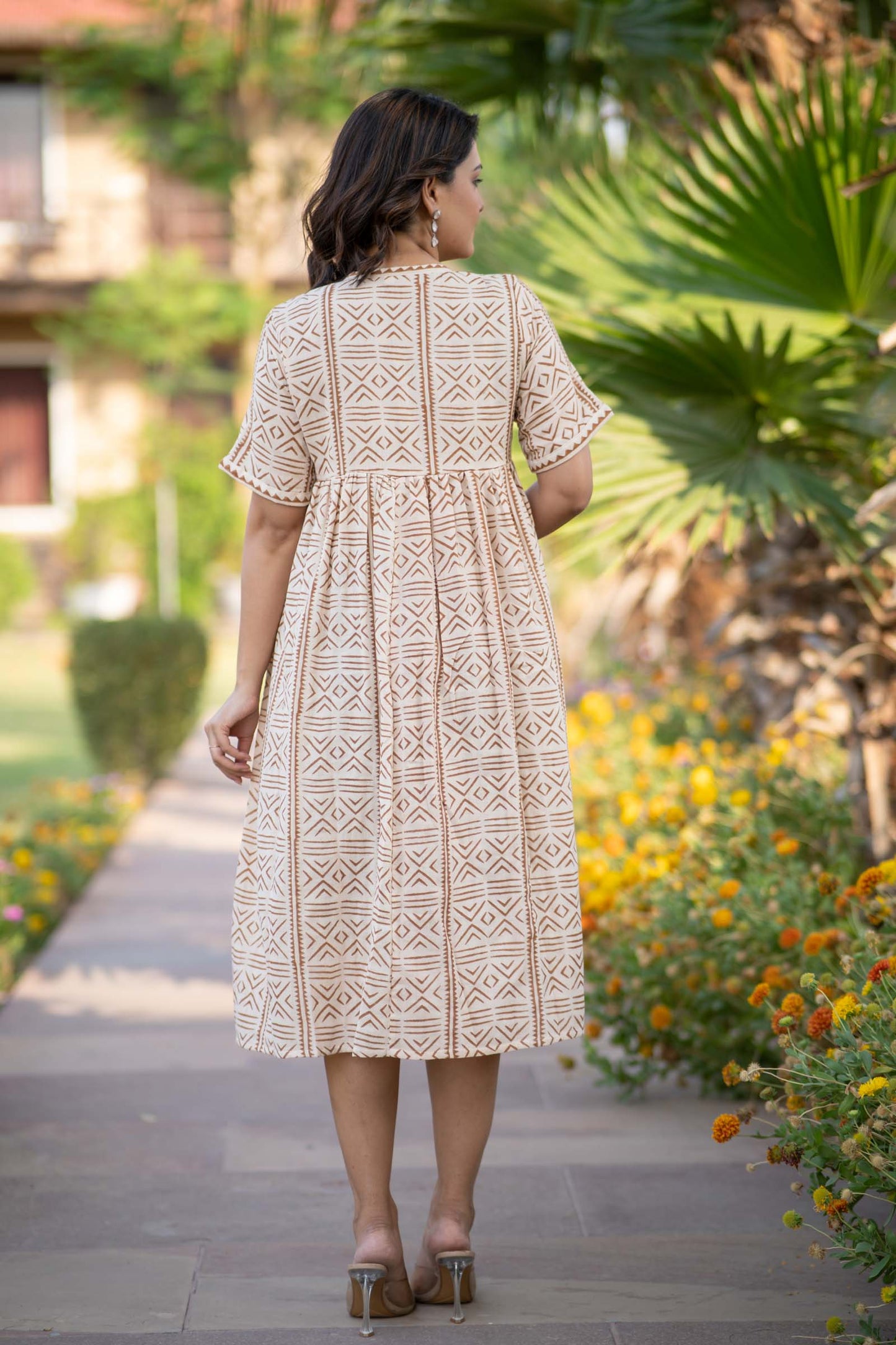 Block Printed Summer Dress -NFD67