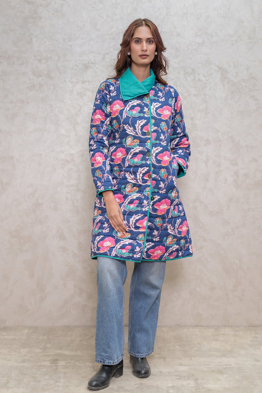 Blue Fiber Quilted Jacket-NVQJ606