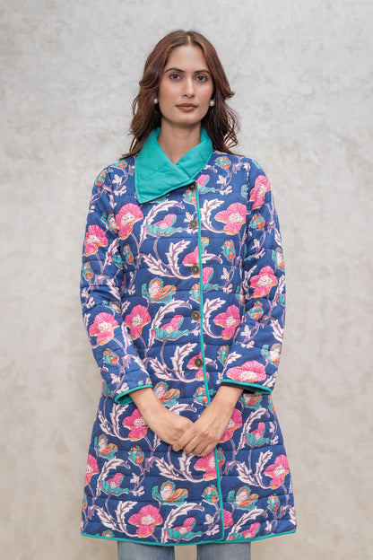 Blue Fiber Quilted Jacket-NVQJ606