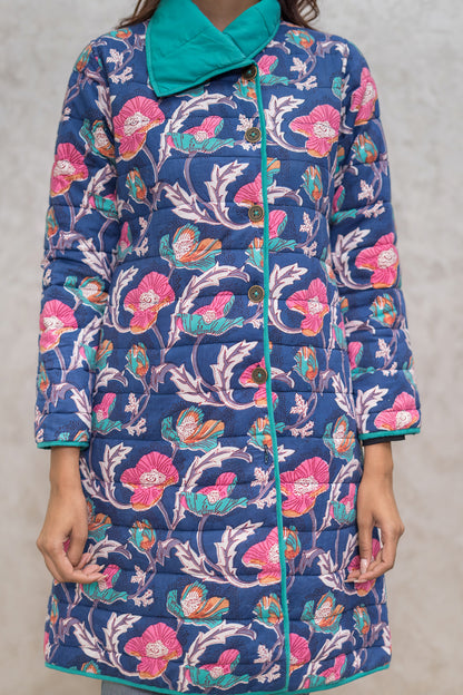 Blue Fiber Quilted Jacket-NVQJ606
