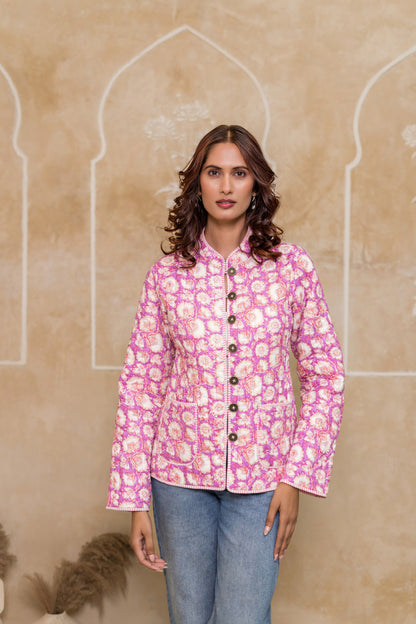 Violet Reversible Quilted Jacket-NVQJ620