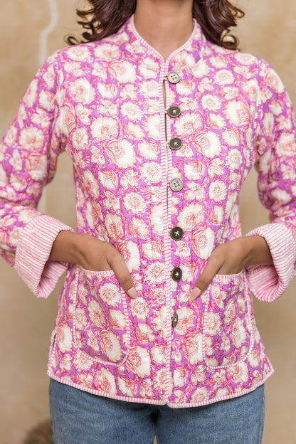 Violet Reversible Quilted Jacket-NVQJ620