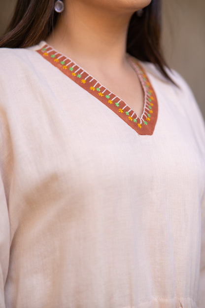 Handcrafted Knee Length Kaftan-NVK522