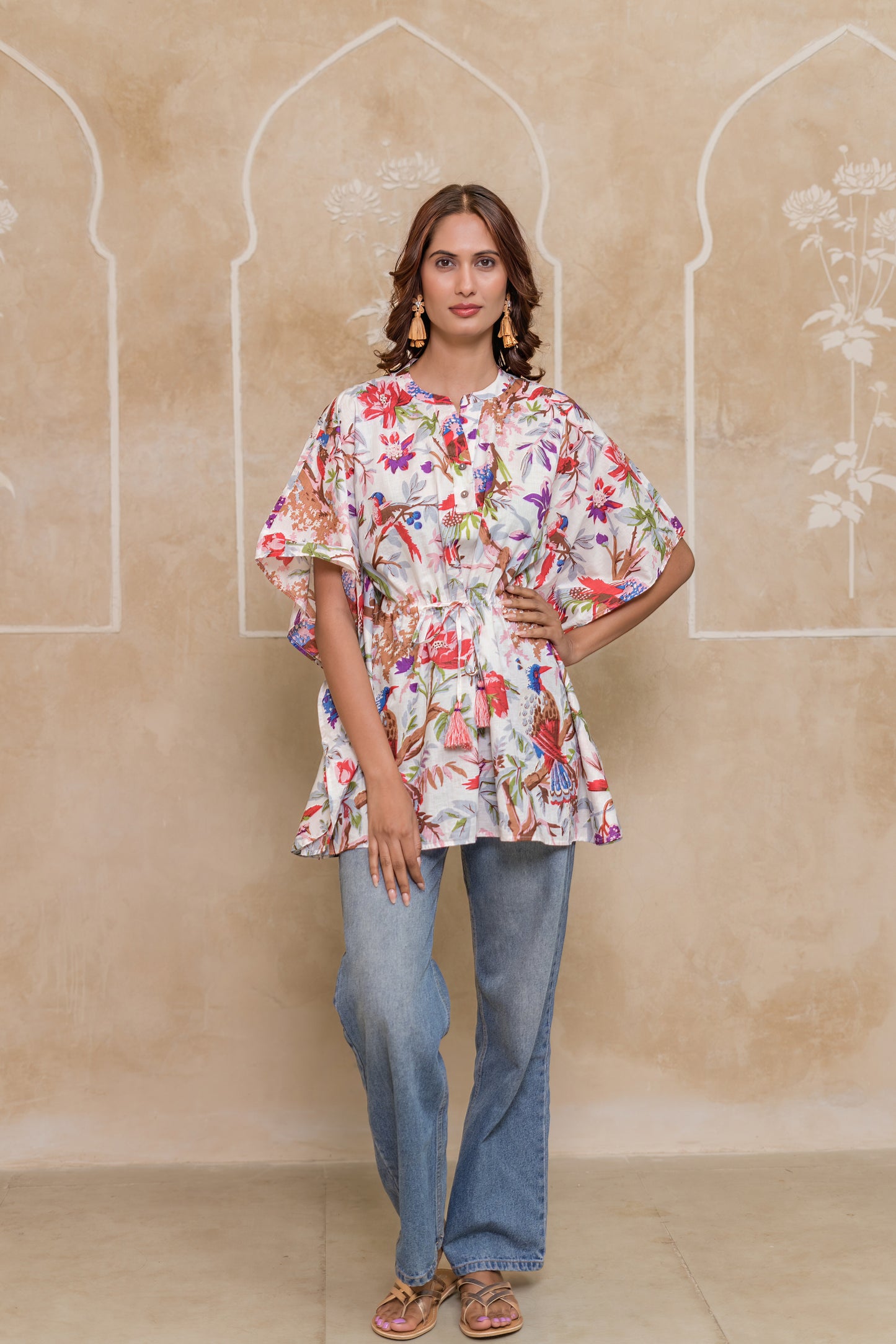 MULTICOLOR PRINTED KAFTAN TOP-NVK540