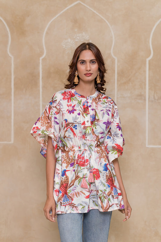 MULTICOLOR PRINTED KAFTAN TOP-NVK540