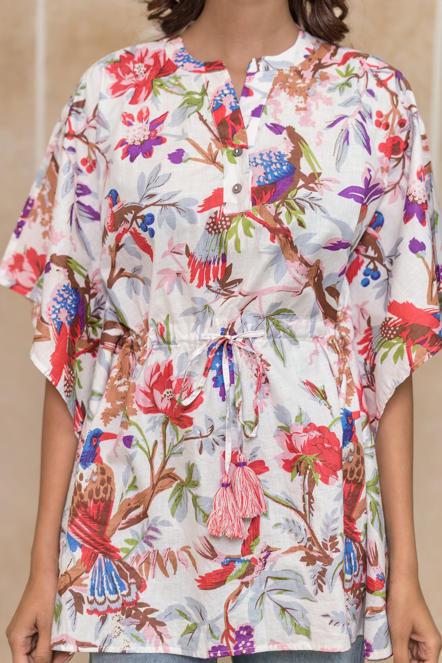 MULTICOLOR PRINTED KAFTAN TOP-NVK540