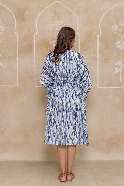 Blue Shibori Kaftan  Dress- NVK549