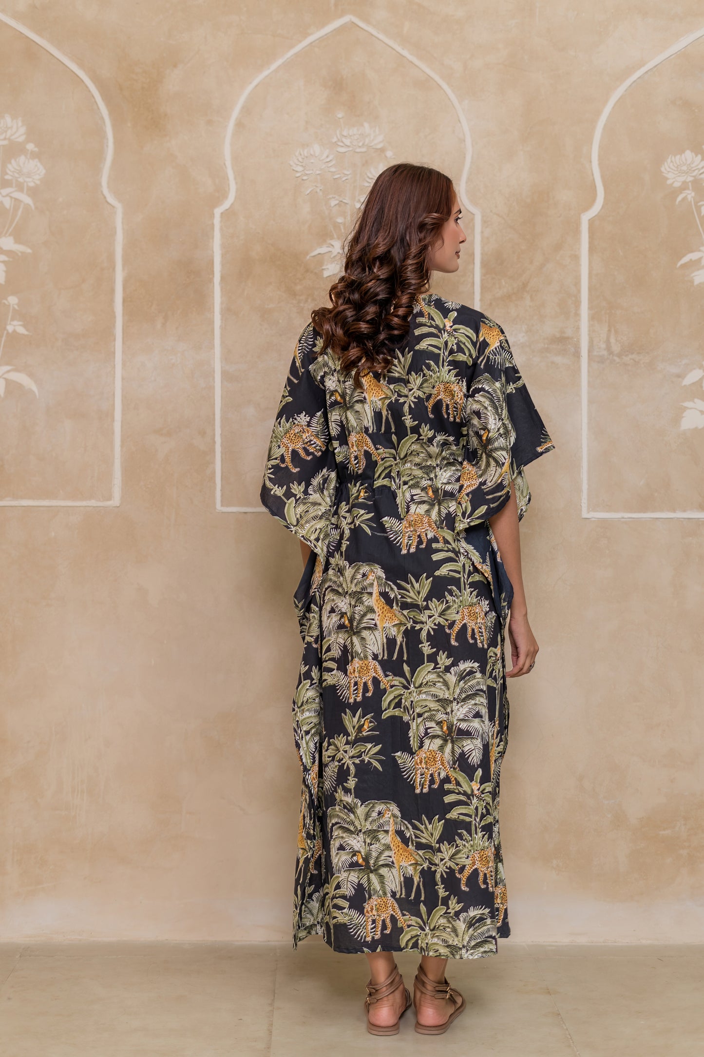 Black Forest Printed Kaftan Dress- NVK551