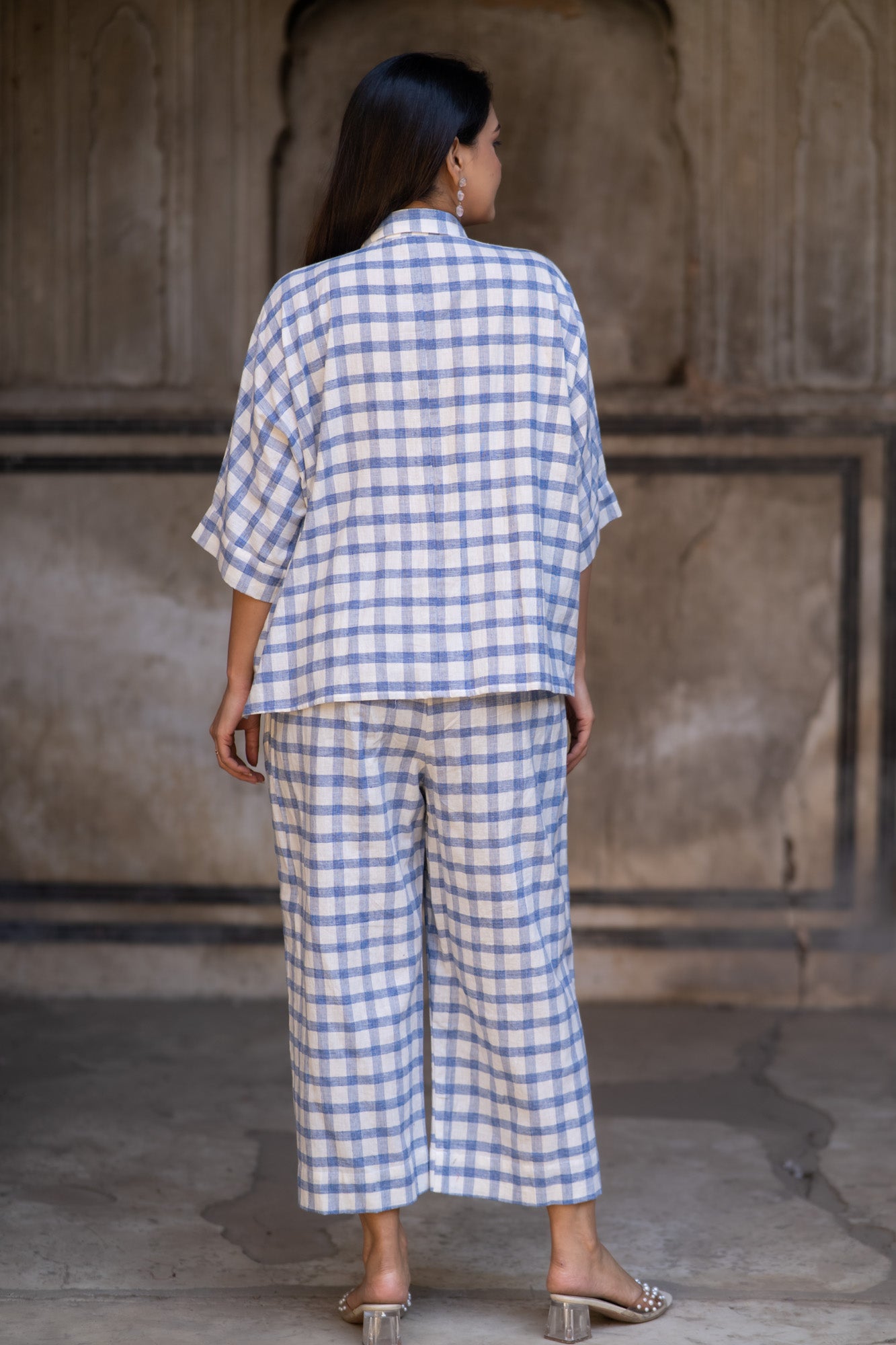 Checks Khari Cotton Co-Ord Set-NVCD31