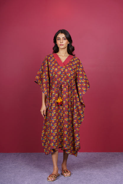 Red Blue Kaftan-NVK526