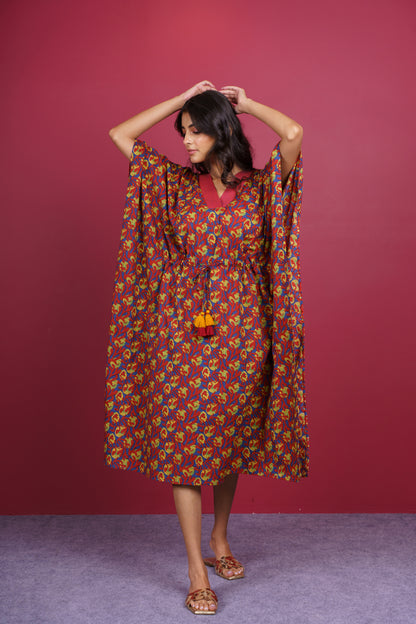 Red Blue Kaftan-NVK526