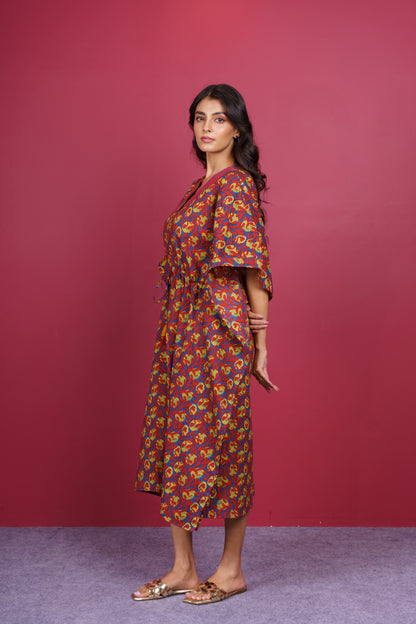 Red Blue Kaftan-NVK526