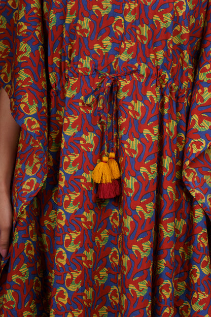Red Blue Kaftan-NVK526