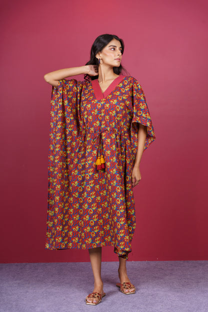 Red Blue Kaftan-NVK526