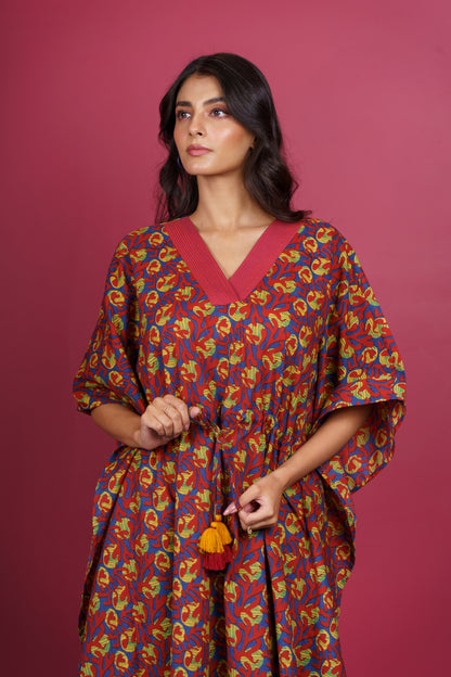 Red Blue Kaftan-NVK526