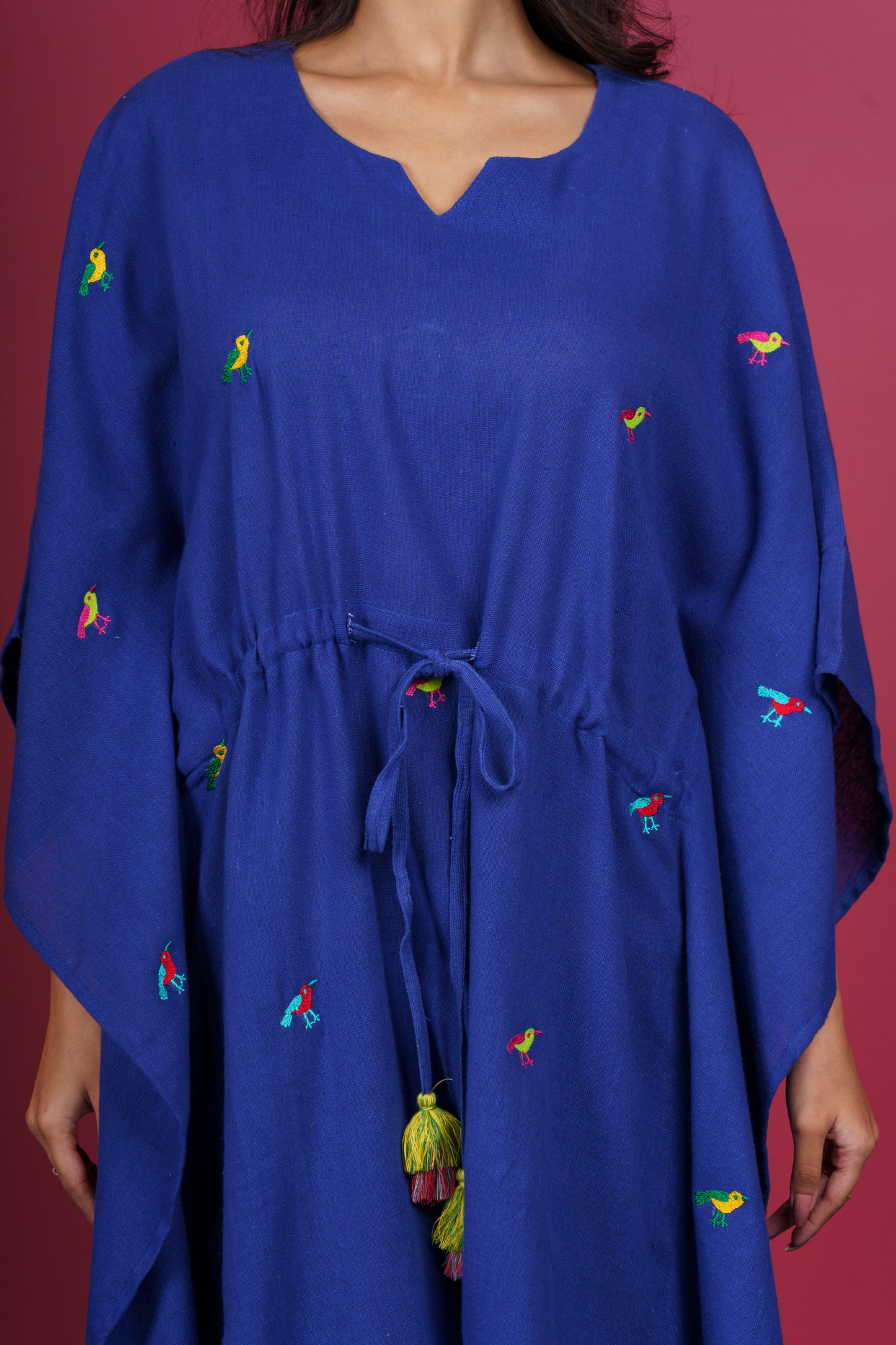Blue Bird Embroidered Kaftan-NVK533