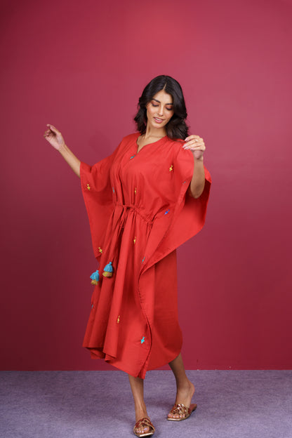 Organic Cotton Embroidered Kaftan-NVK531