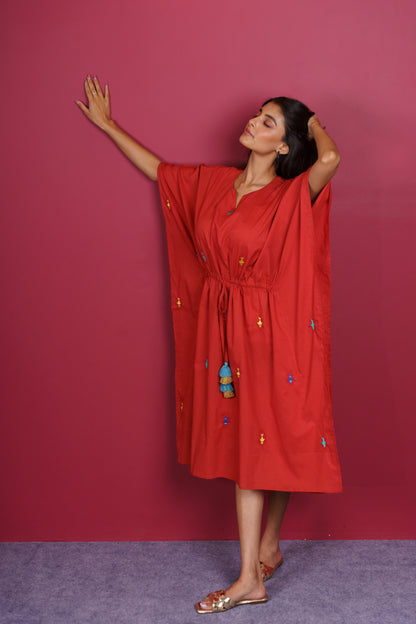Organic Cotton Embroidered Kaftan-NVK531