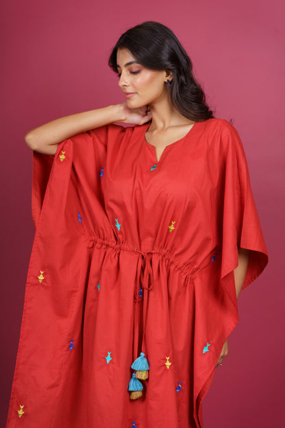 Organic Cotton Embroidered Kaftan-NVK531